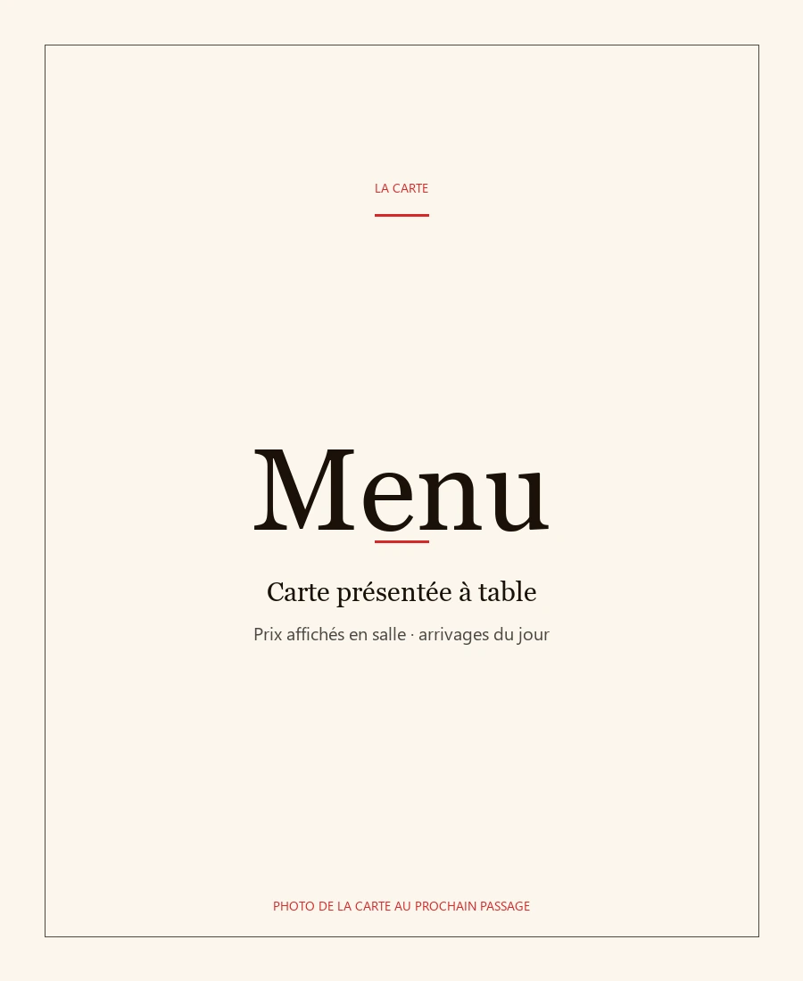 Carte présentée en boutique, photo de la carte au prochain passage